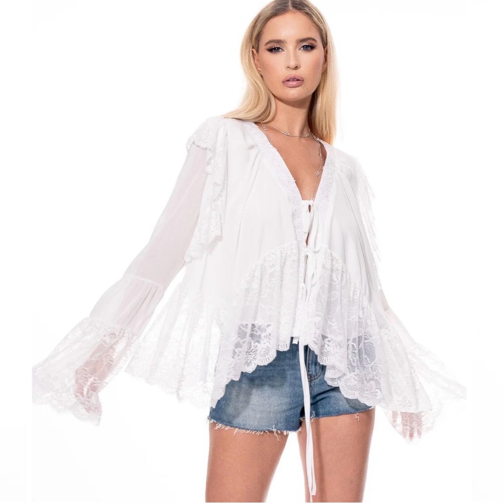 Elegant White Lace Blouse